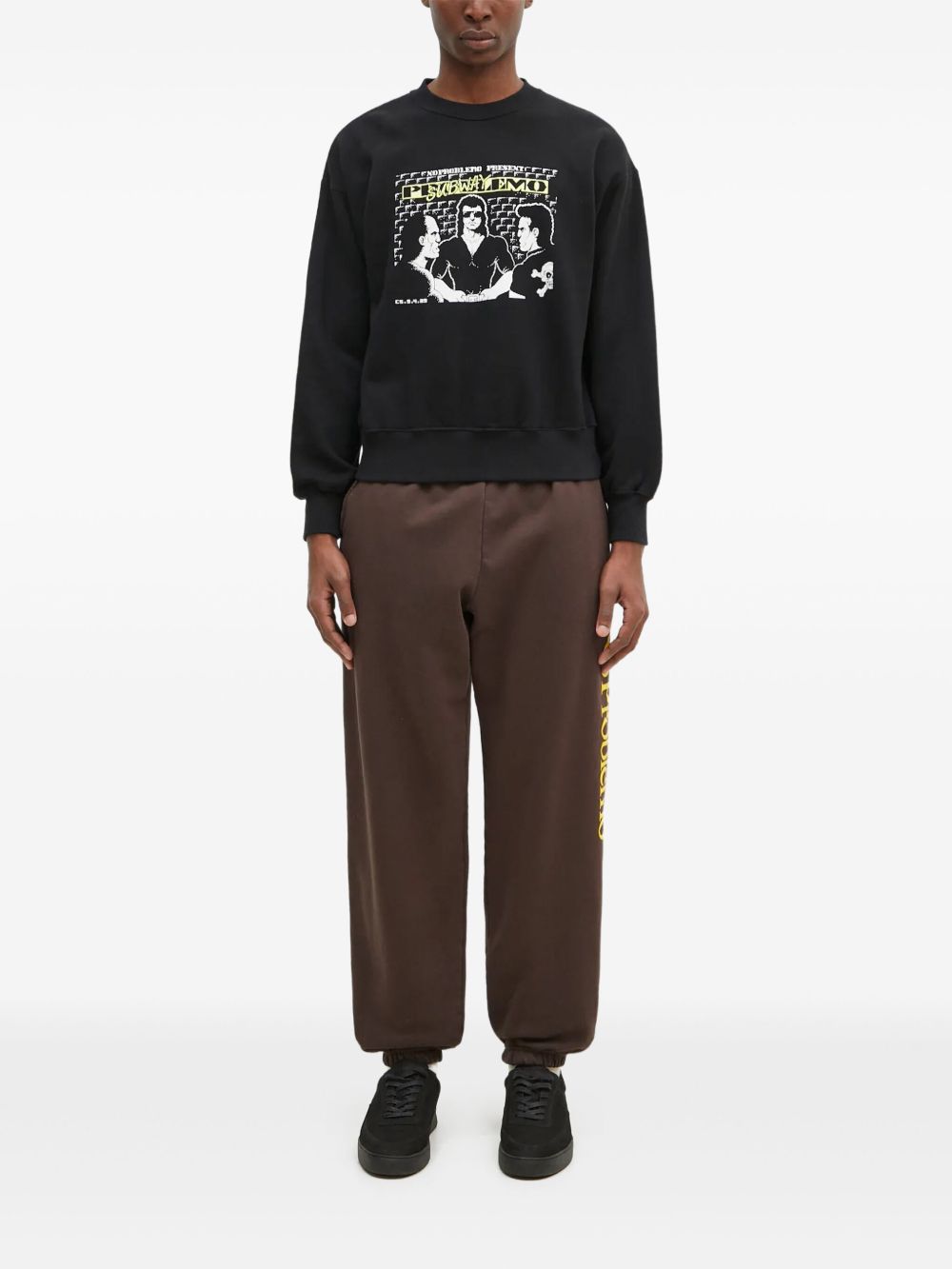 Slogan-print sweatpants - Brown