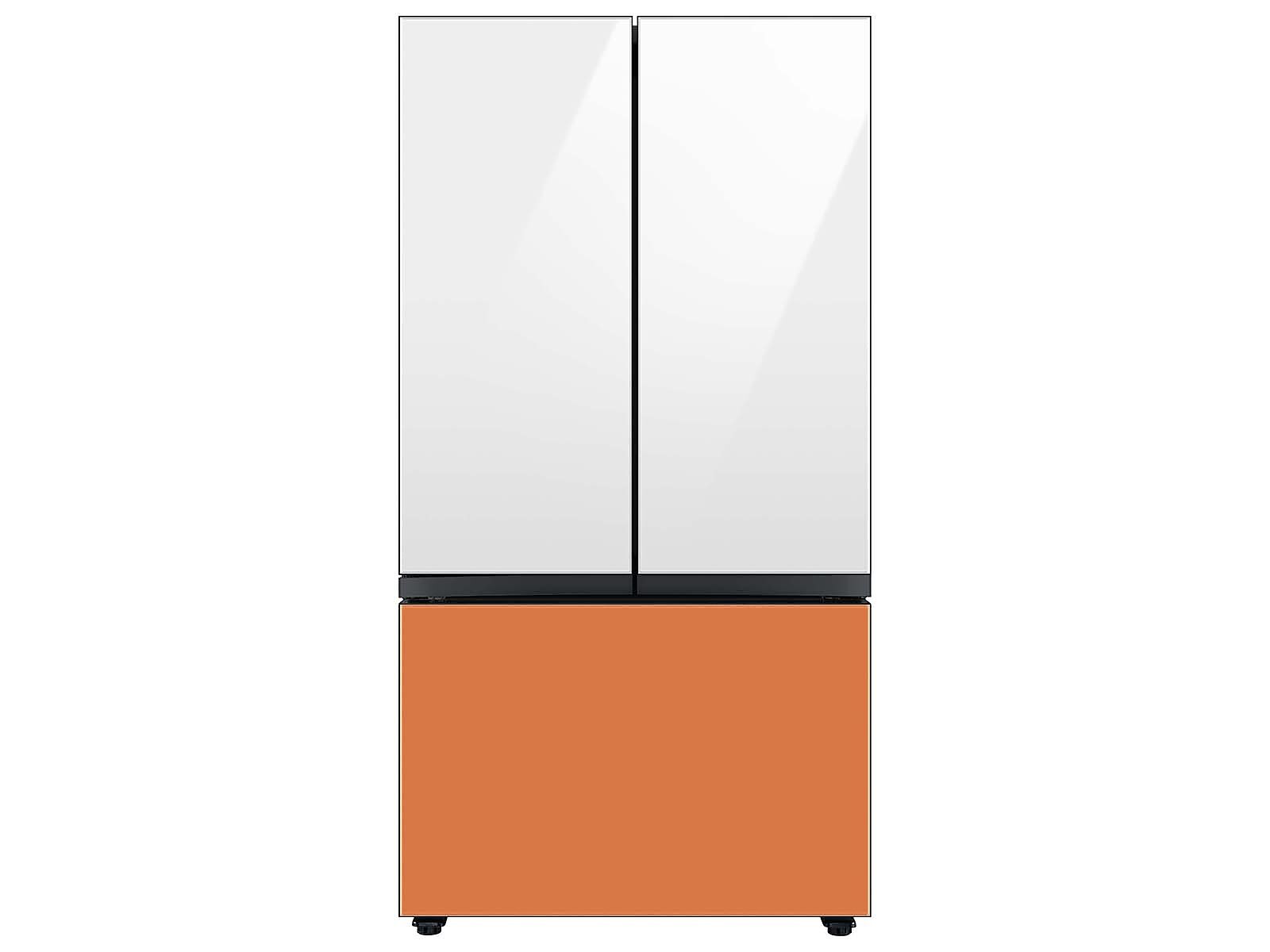 Bespoke 3-Door French Door Refrigerator Panel in White Glass - Top Panel(RA-F18DU312/AA)