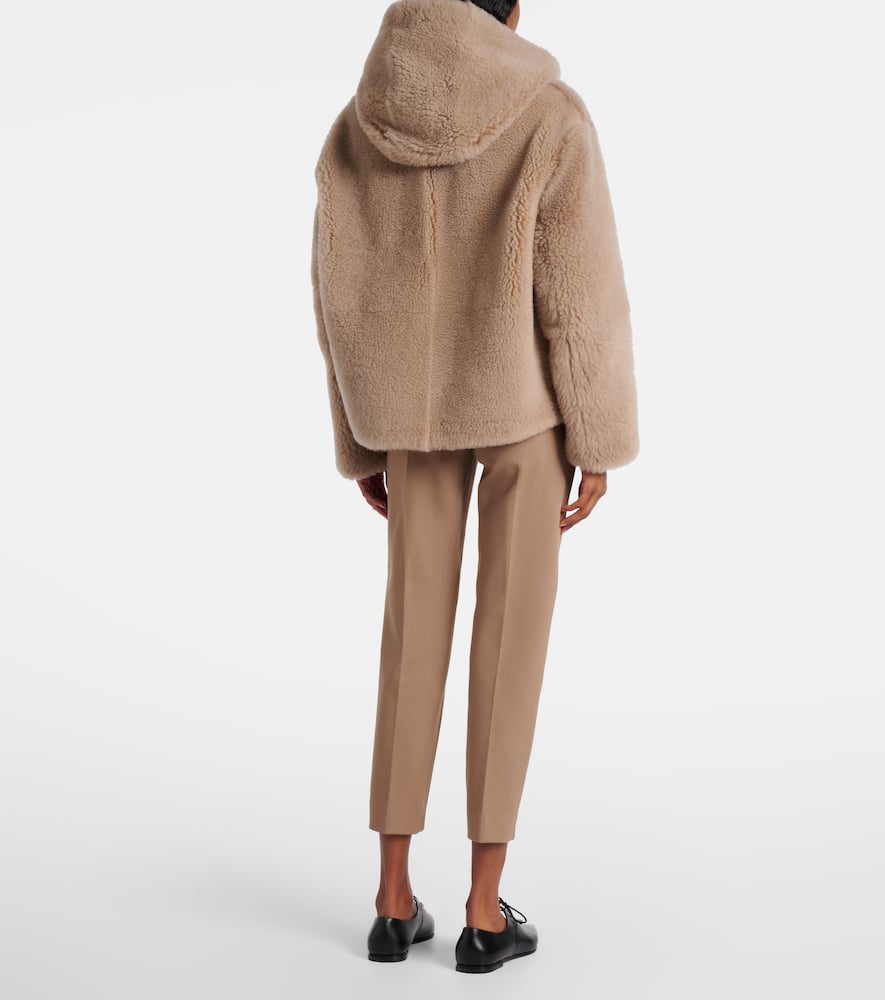 Sole hooded shearling jacket
