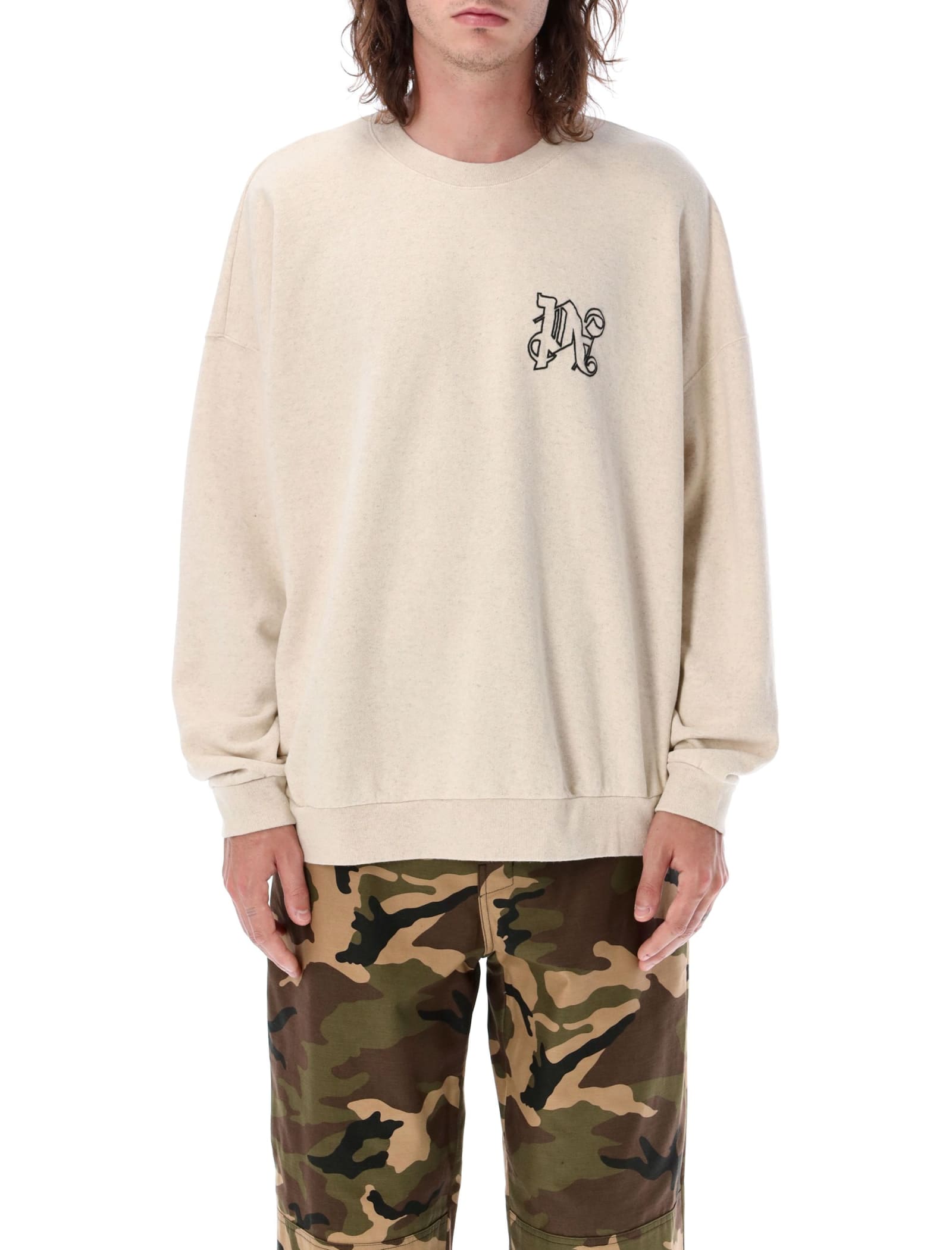 Logo-print cotton sweatshirt - Neutrals