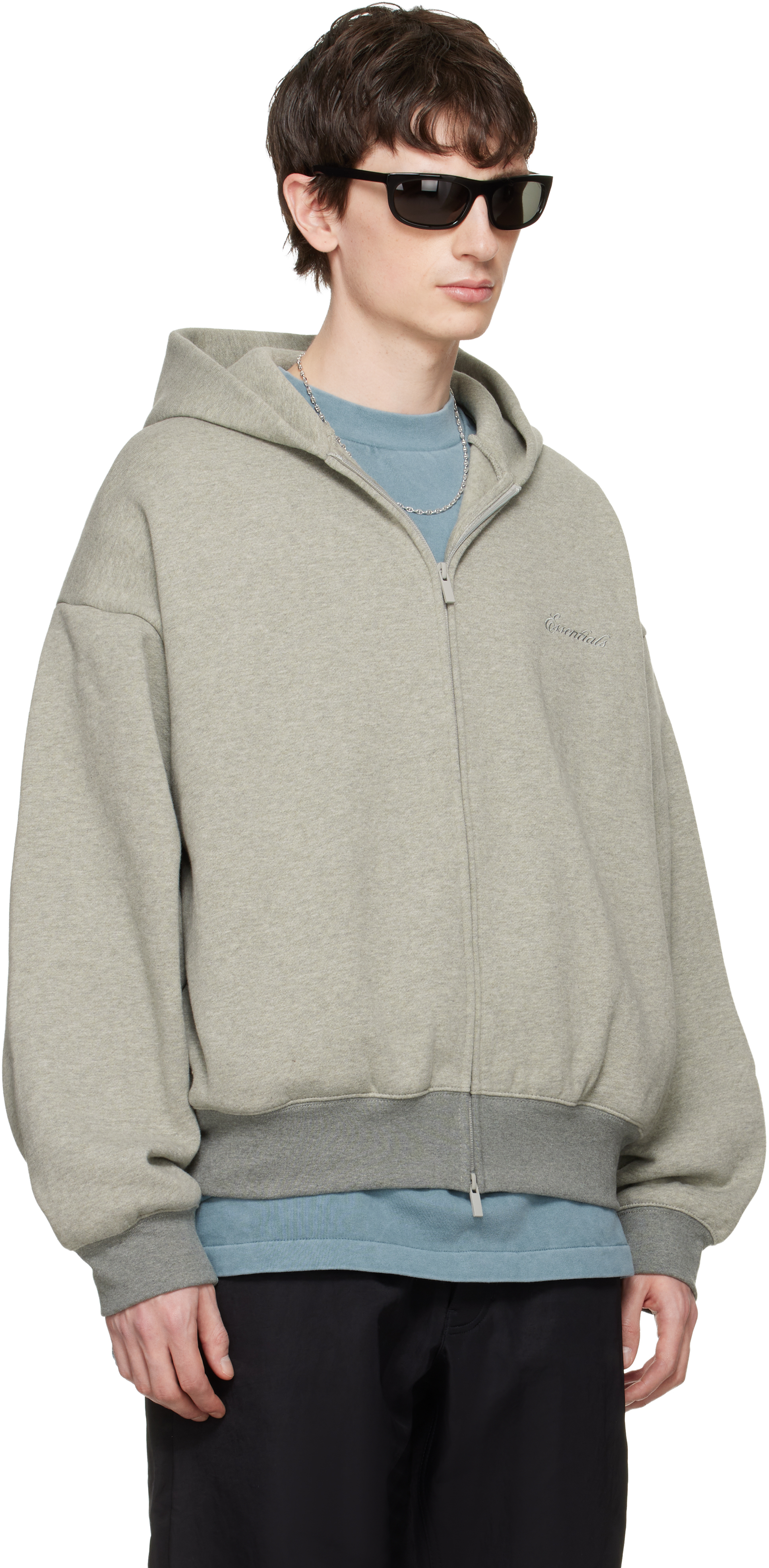 Gray Signature Classic Full Zip Hoodie