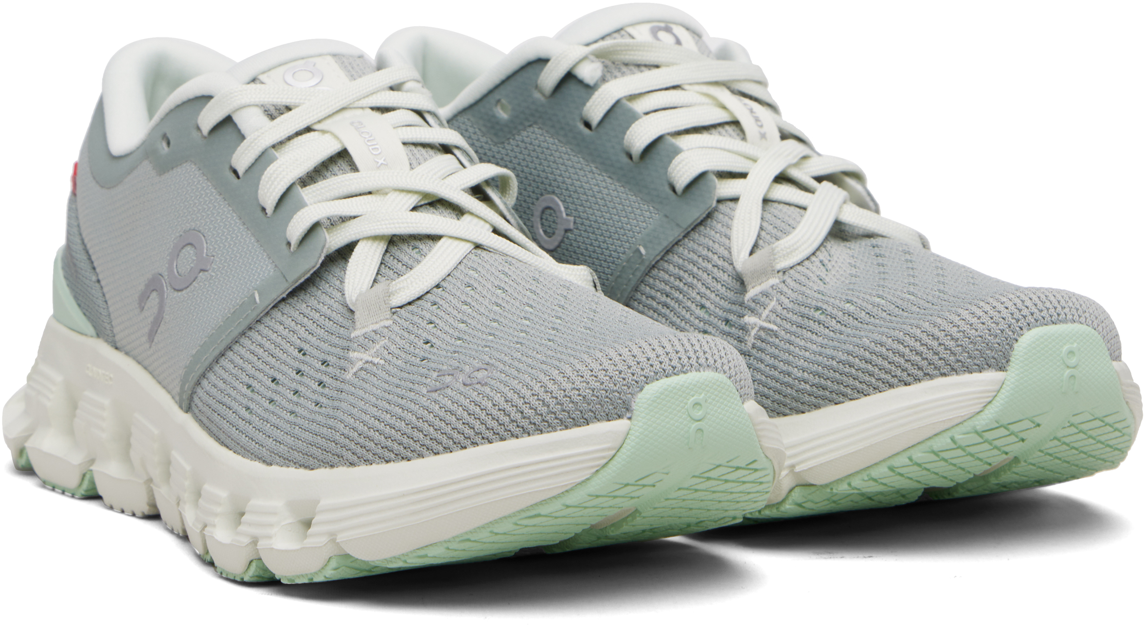 Gray & Green Cloud X 4 Sneakers