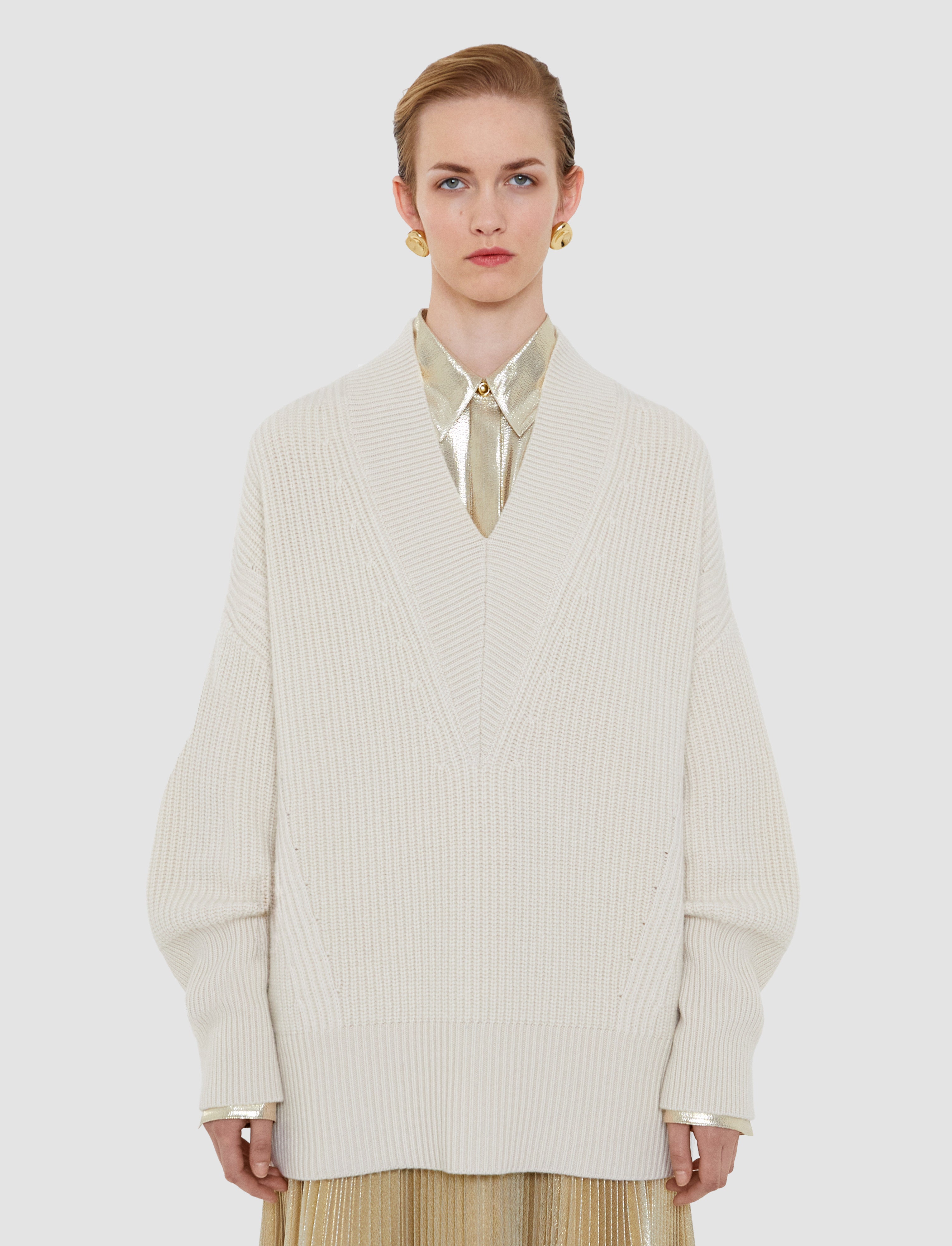 Noel Fisherman Rib Cashmere Jumper - M