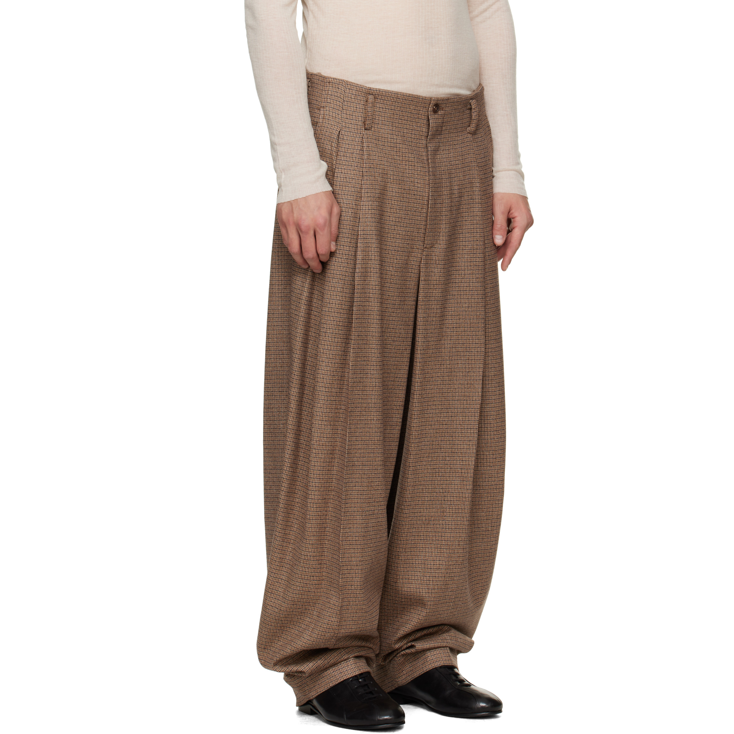 Brown Check Trousers