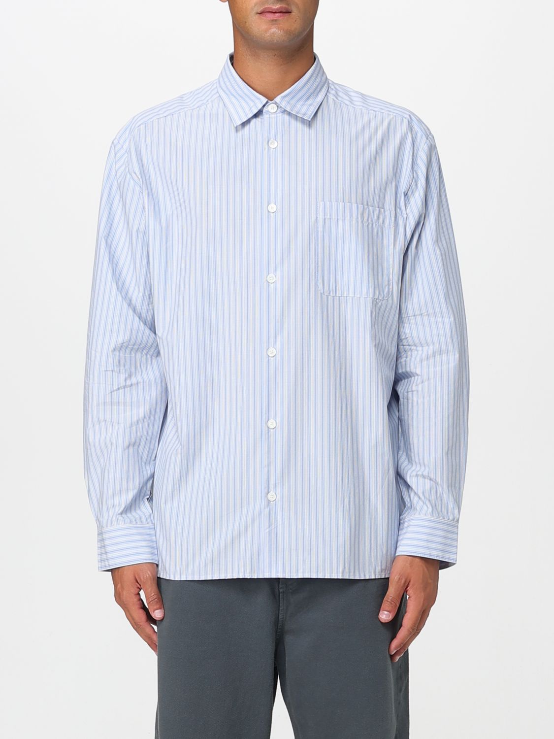Striped button-up shirt - Blue