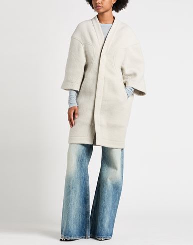 Woman Coat Light grey Size 2 Wool, Alpaca wool