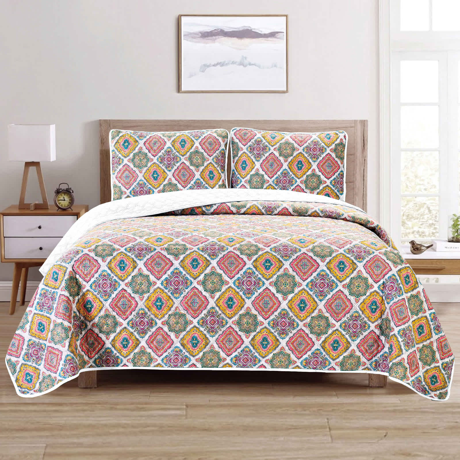 Reversible Printed Quilt Set (3 Piece)