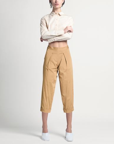 Woman Pants Khaki Size 6 Cotton, Elastane