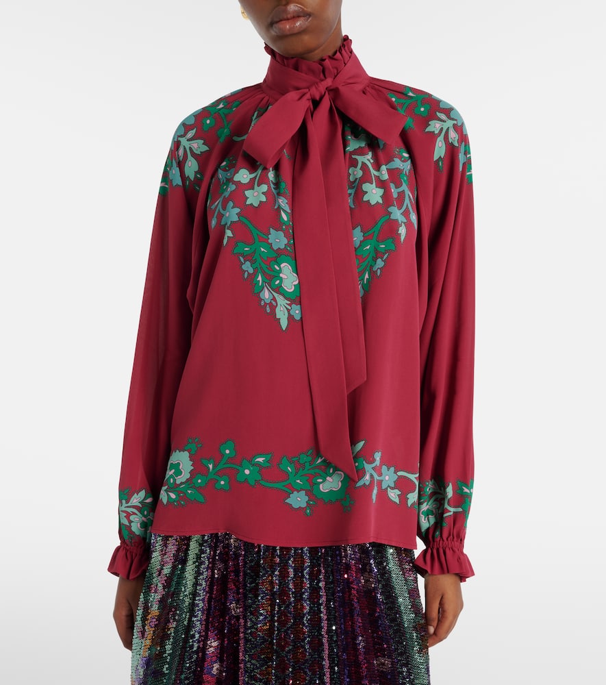 Cerere floral satin blouse