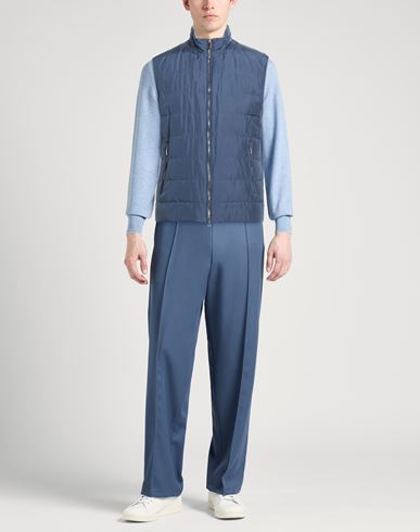 Man Vest Slate blue Size XXL Silk, Polyurethane