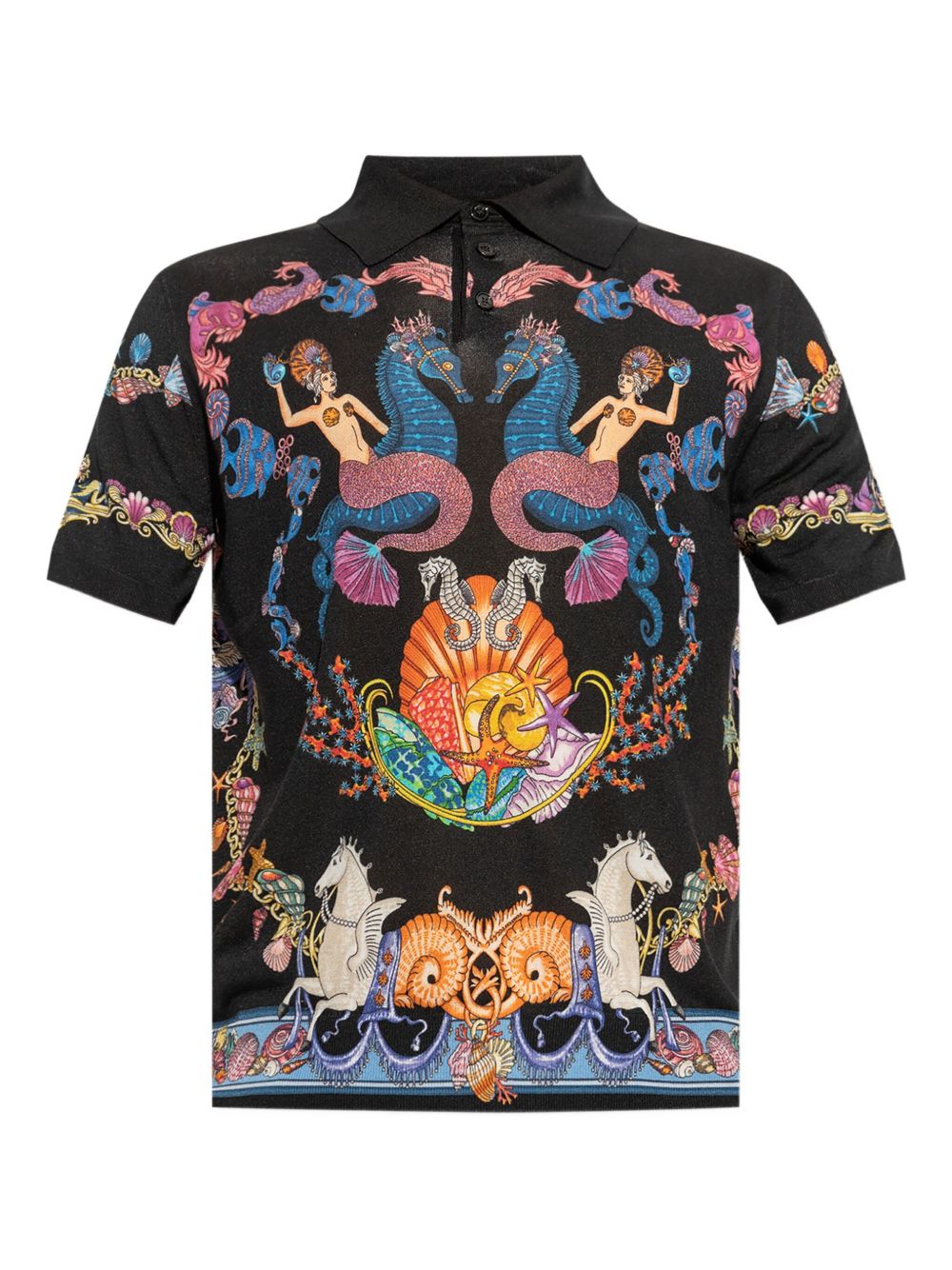 Coral Theatre knit polo shirt - Black