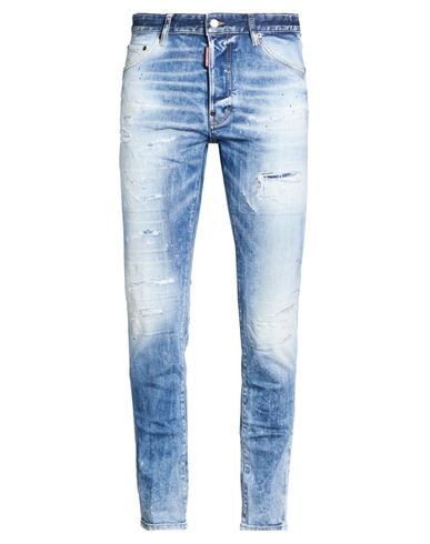 Man Jeans Blue Size 32 Cotton, Elastane