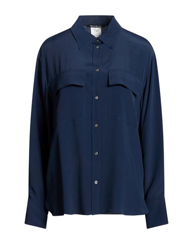 Woman Shirt Navy Size 10 Acetate, Silk