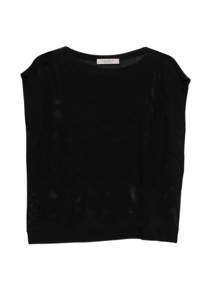 Black Crew Neck Knitted Sweater