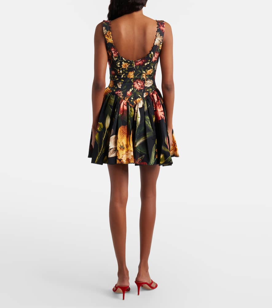Pluma floral cotton minidress