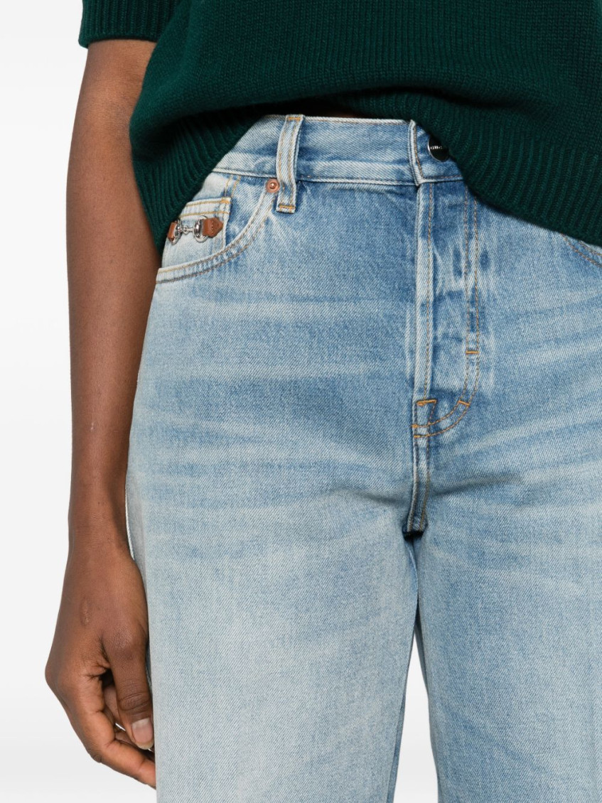 Gucci - mid rise flare trousers belt loop design