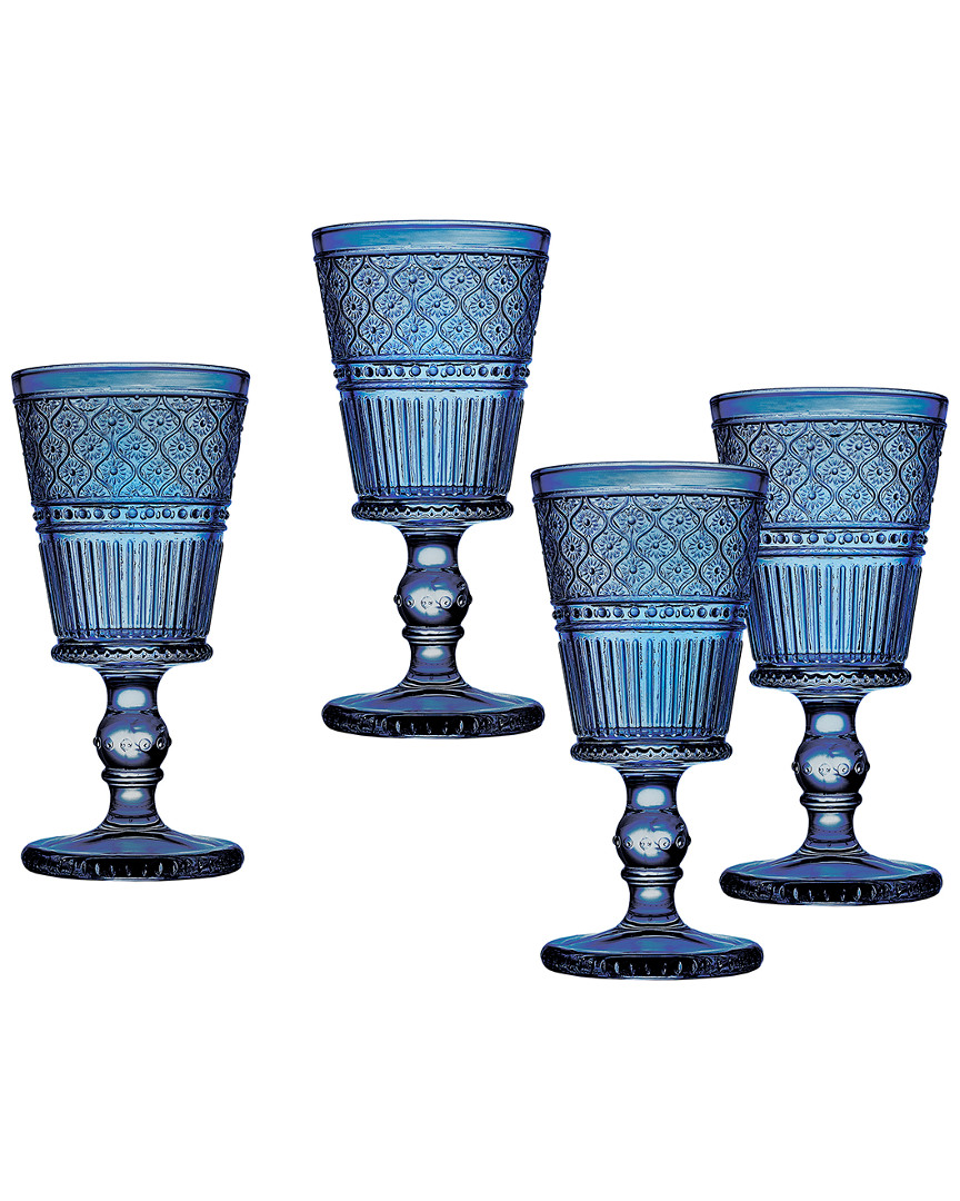 Claro Set of 4 Blue Goblets