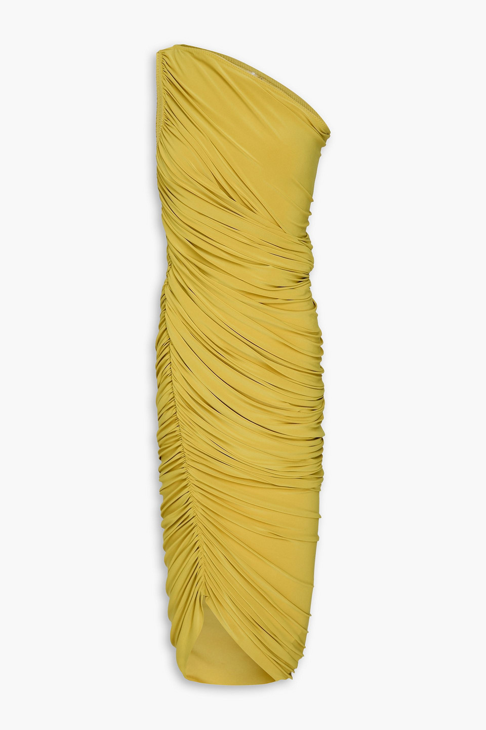 Diana one-shoulder draped stretch-jersey gown - Yellow - FR 40