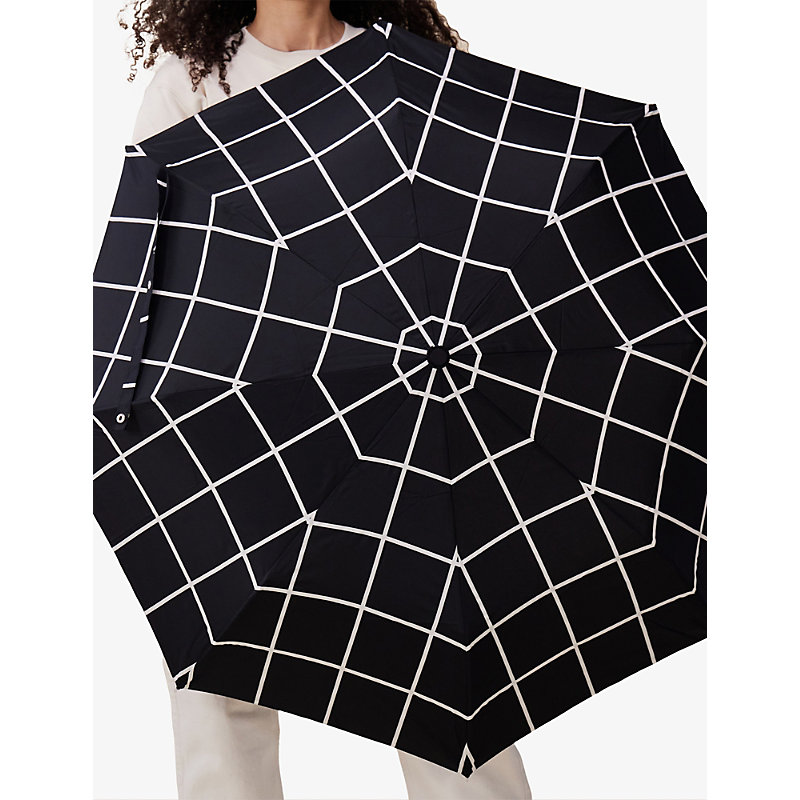 Compact Duck Grid-Pattern Umbrella