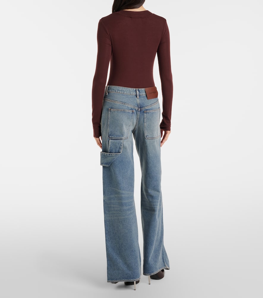 Courrèges Logo wide-leg jeans