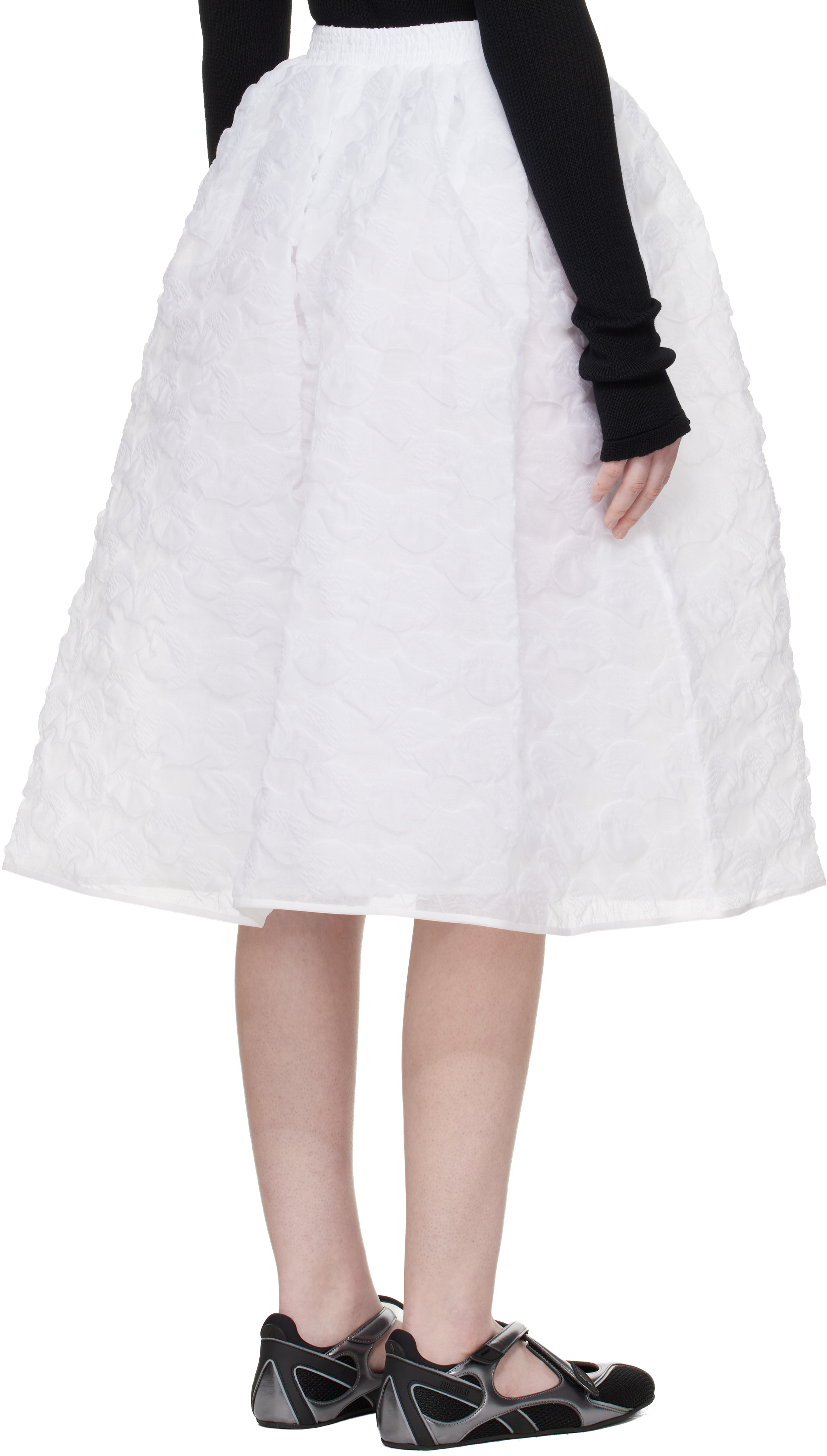 White CBmala Midi Skirt