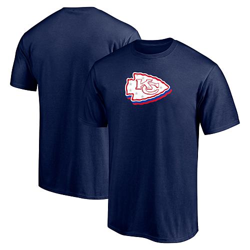 Men's Fanatics  Navy Kansas City Chiefs Red White and Team T-Shirt