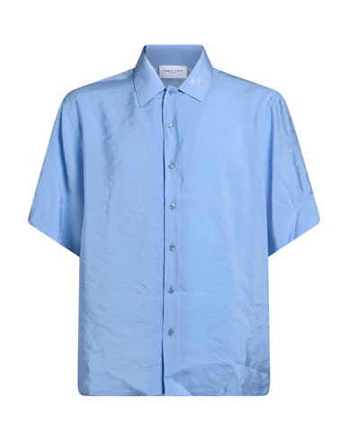 Family First Milano Man Shirt Sky blue Size S Cupro, Polyester