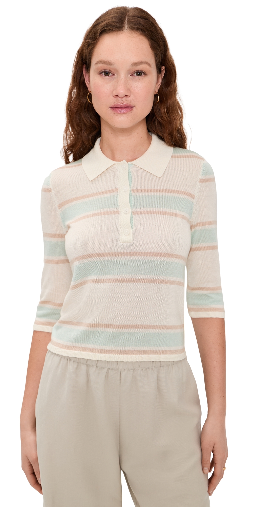 The Range Polo Top Light Mint Combo