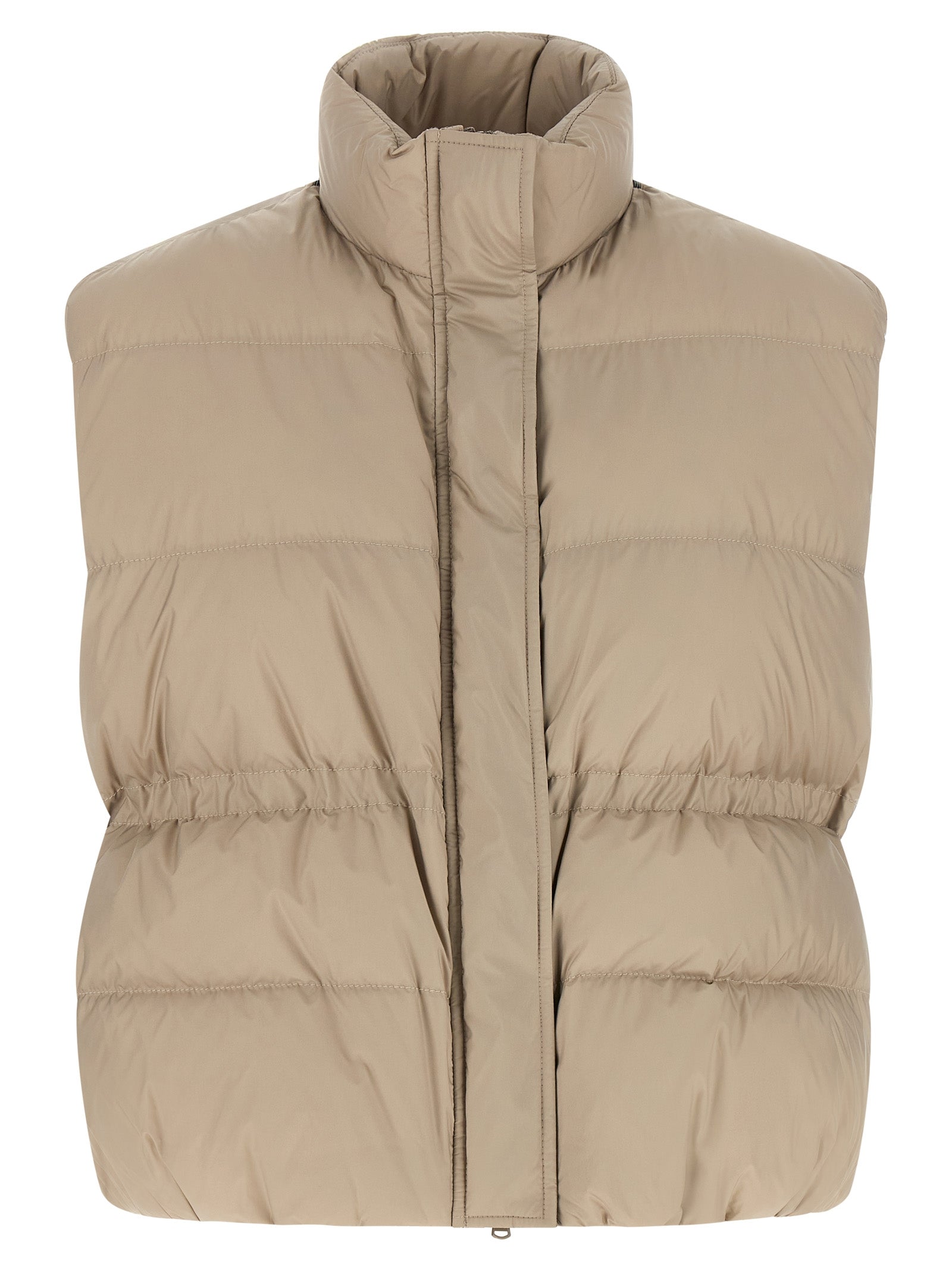 Quilted Puffer Vest — Gray