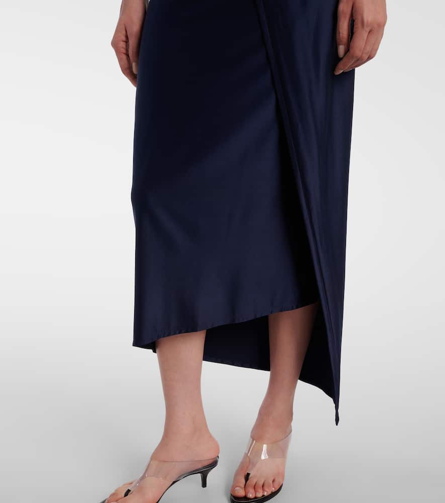 Draped jersey maxi dress