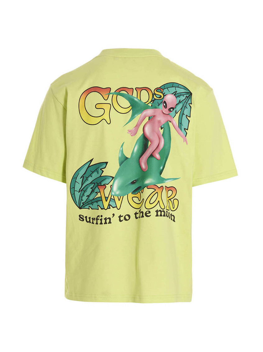 -'Surfing Weirdo' T Shirt Verde-Uomo