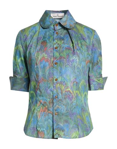 Woman Shirt Green Size 10 Cotton