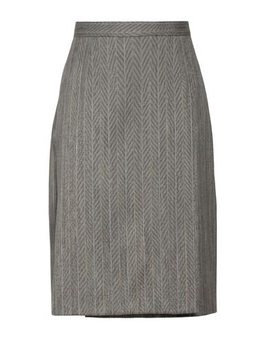 Woman Midi skirt Grey Size 10 Virgin Wool, Silk