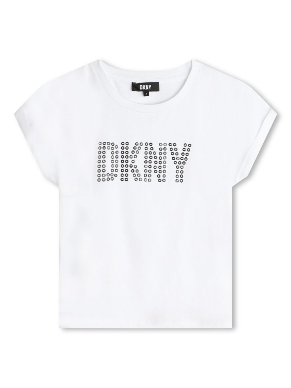 Eyelet-logo cotton T-shirt - White