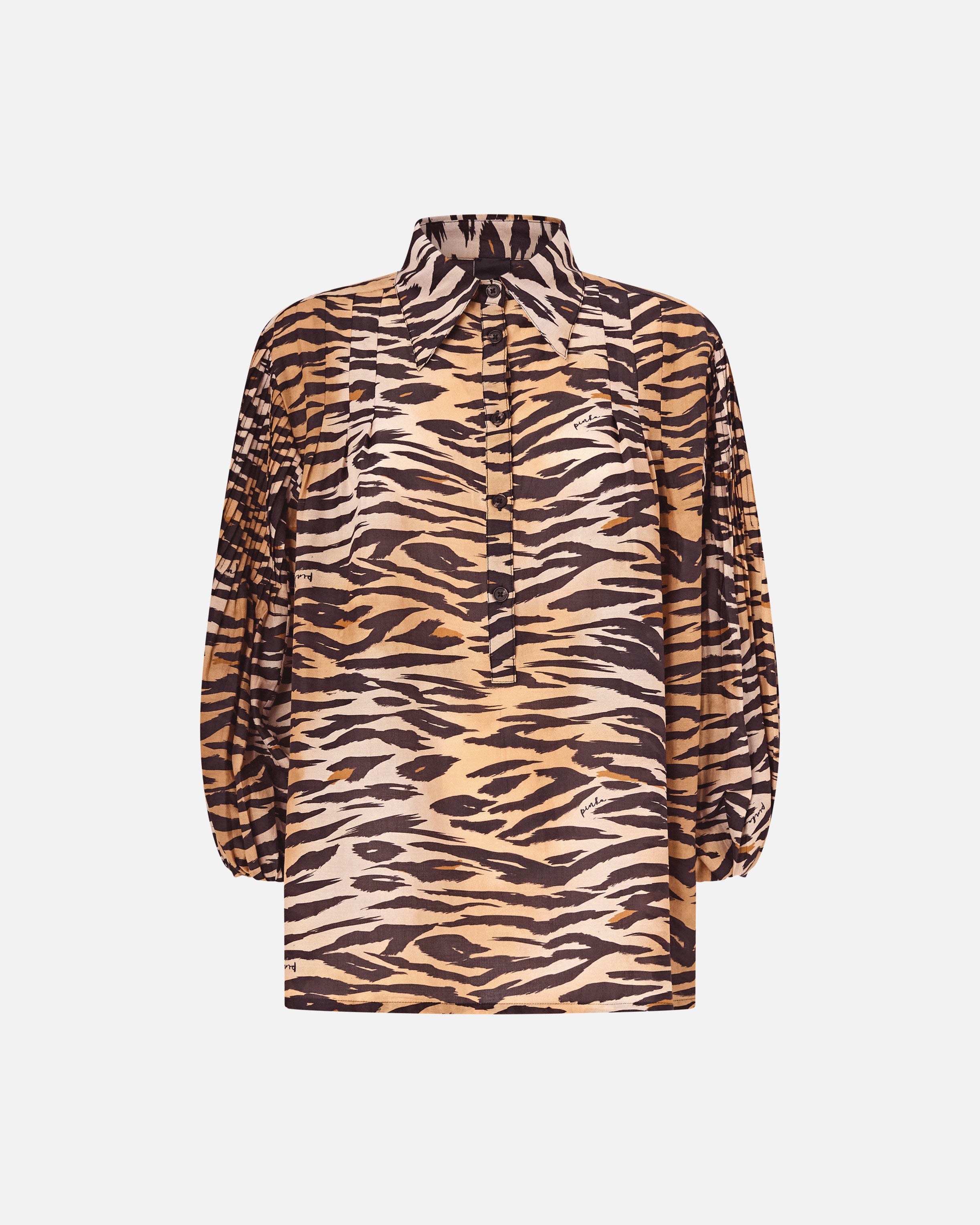 Cotton and silk blouse with animal print - 36