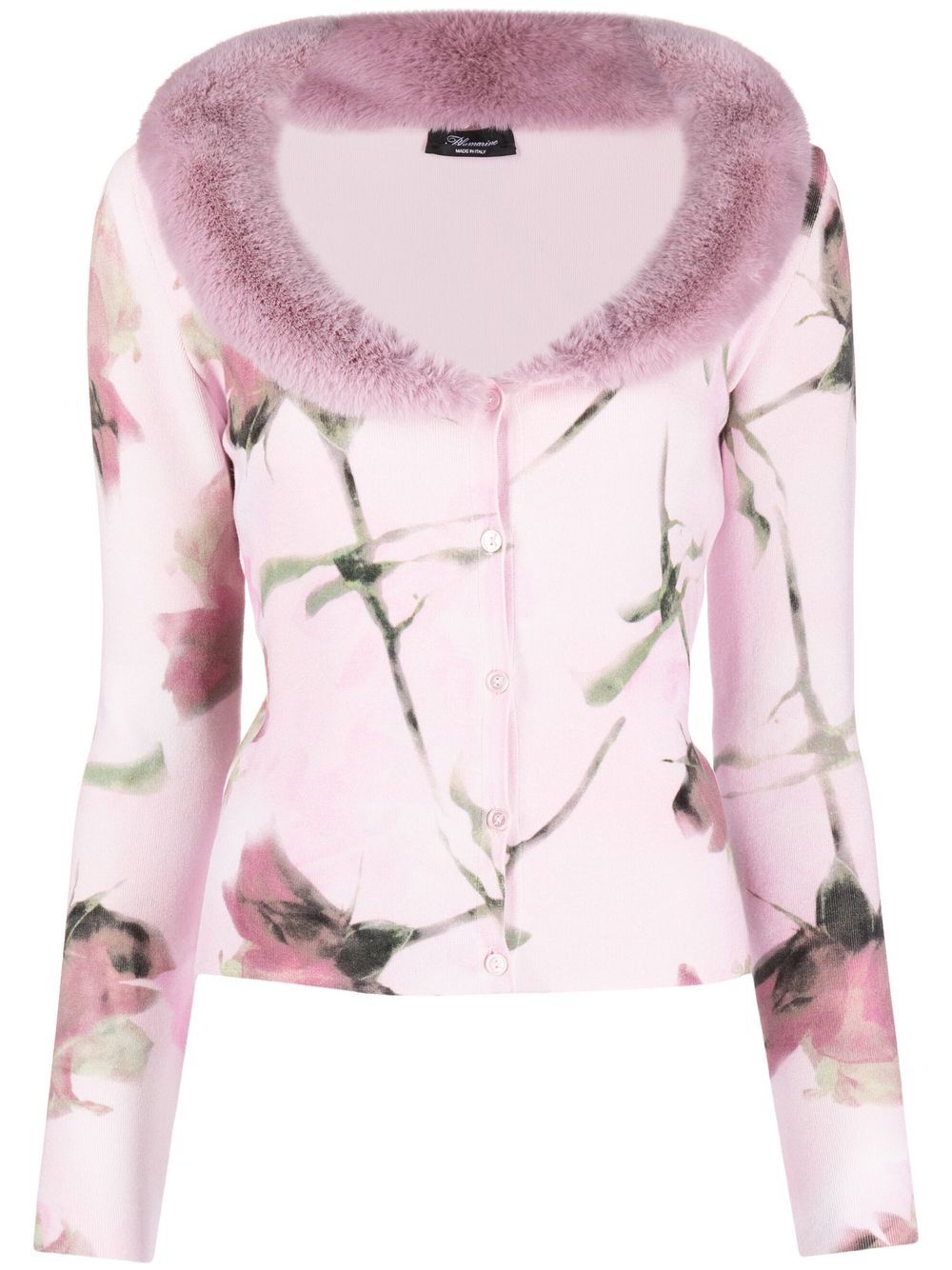 Rose-print cardigan - Pink
