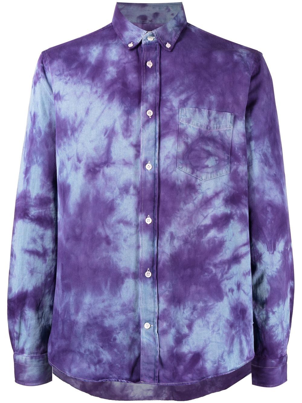 Long-sleeve tie-dye shirt - Blue