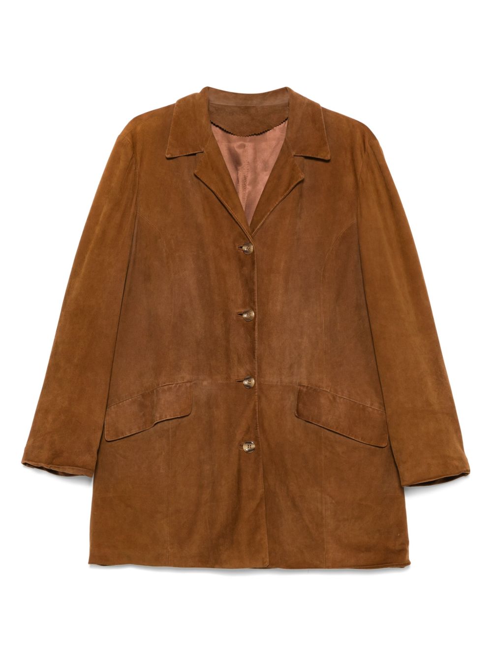 1990s pre-owned suede jacket - BROWN