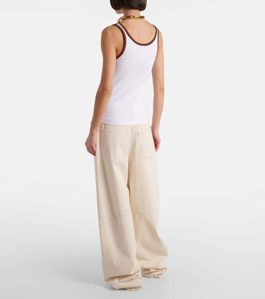Gucci Ribbed-knit cotton tank top
