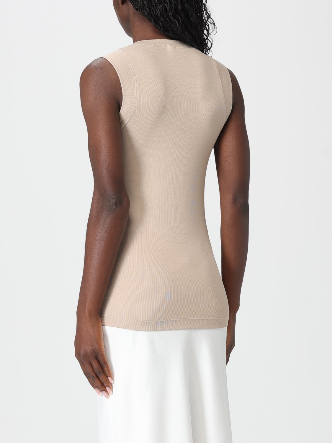 Monili-detail jersey tank top - Blue