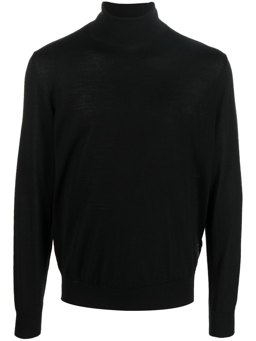 Roll-neck wool jumper - Black