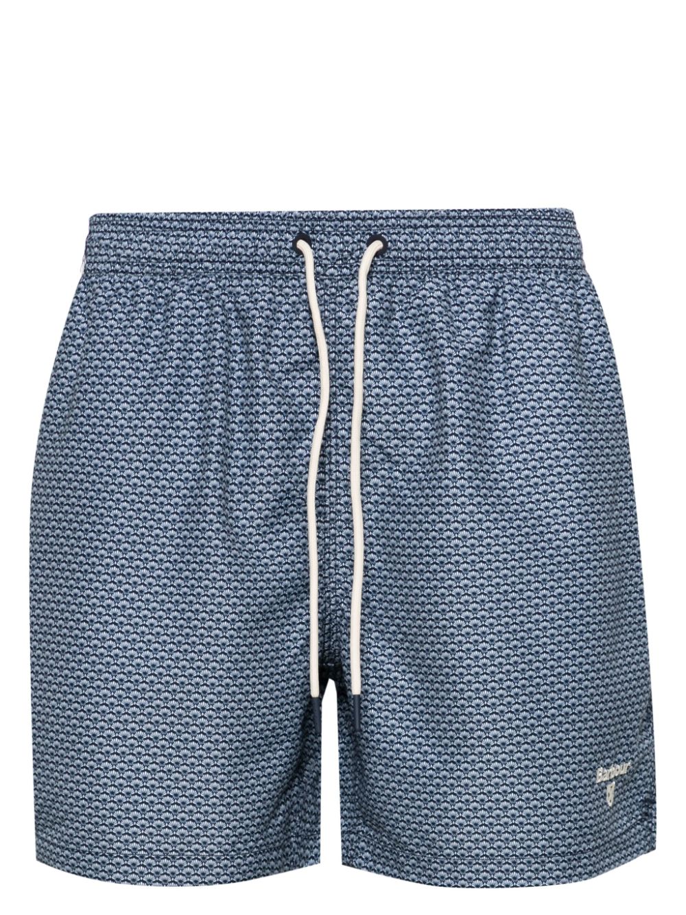 Shell mid-rise swim shorts - Blue