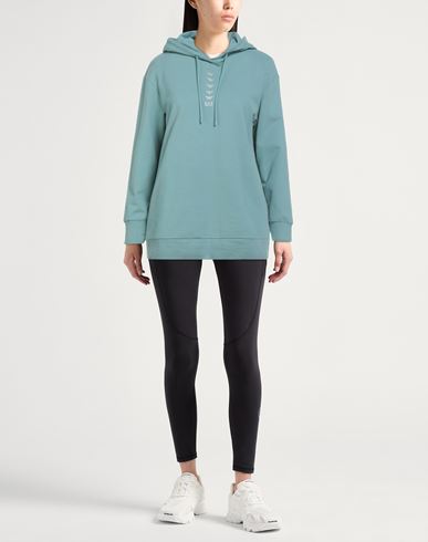 Woman Sweatshirt Turquoise Size L Cotton, Elastane