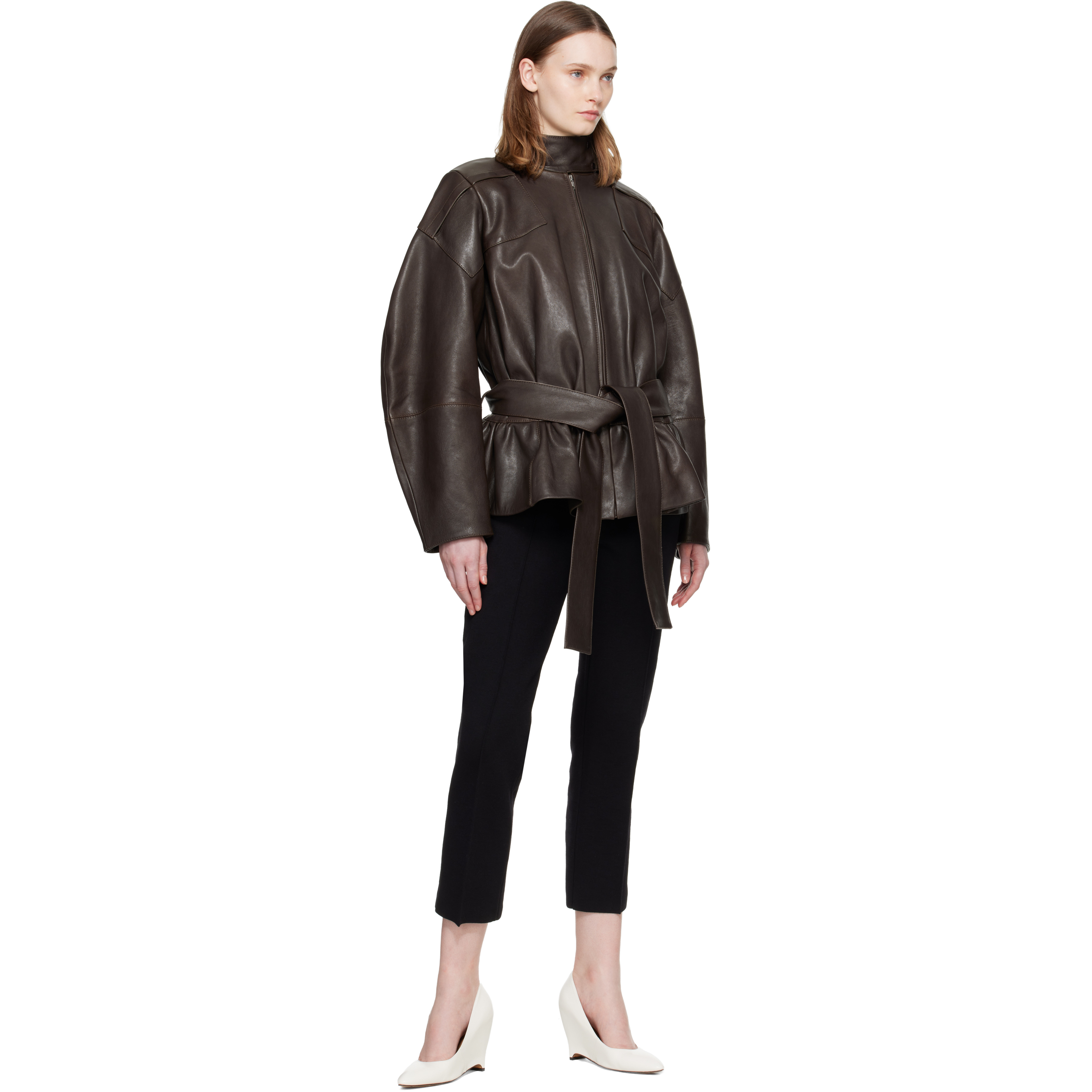 Khaki Julia Leather Jacket