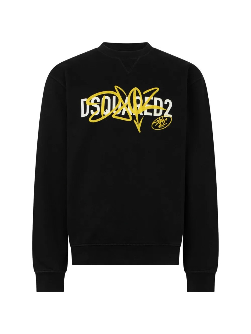 Dsquared2 - crew neck graphic print long sleeve top