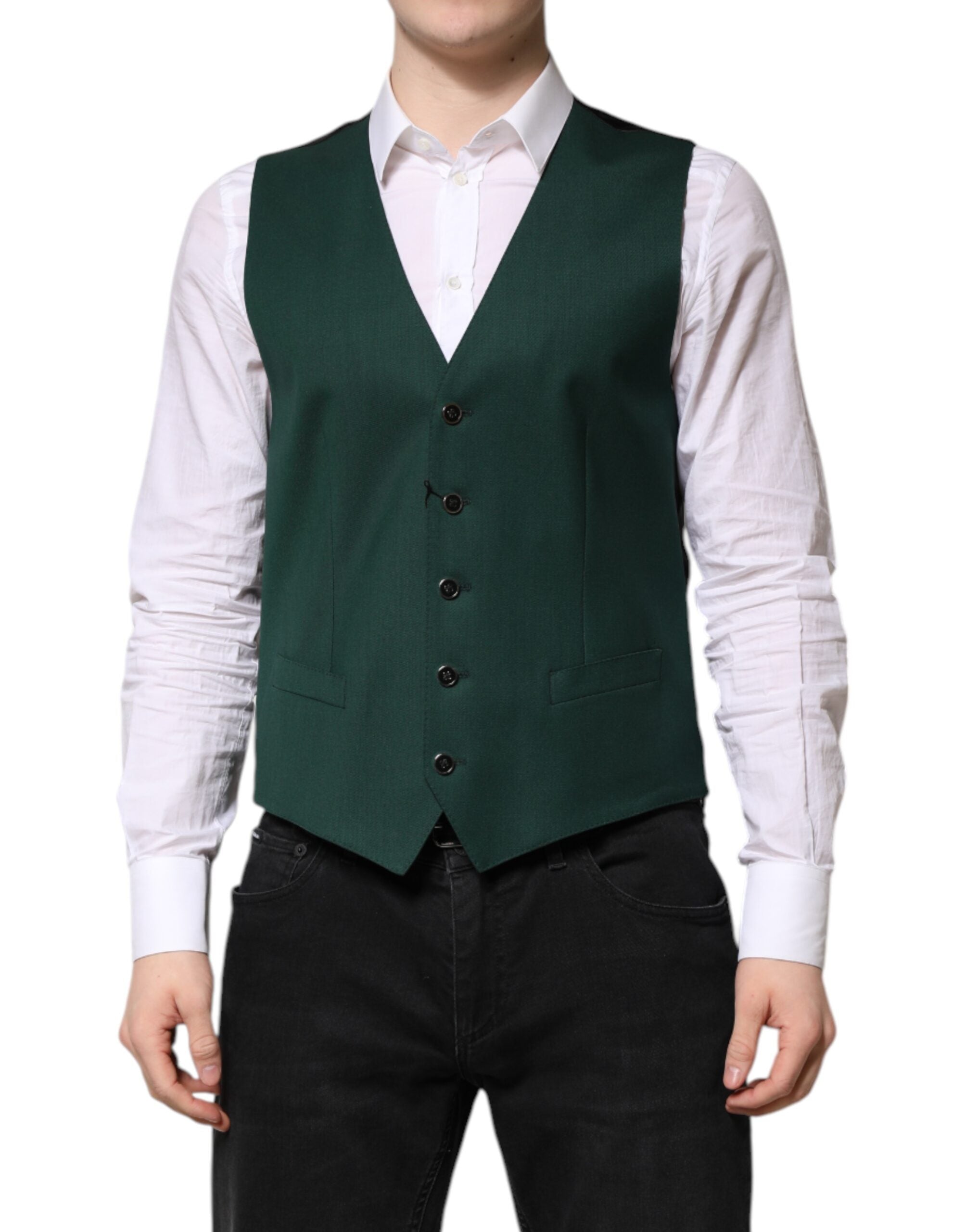 Virgin Wool Vest — Green