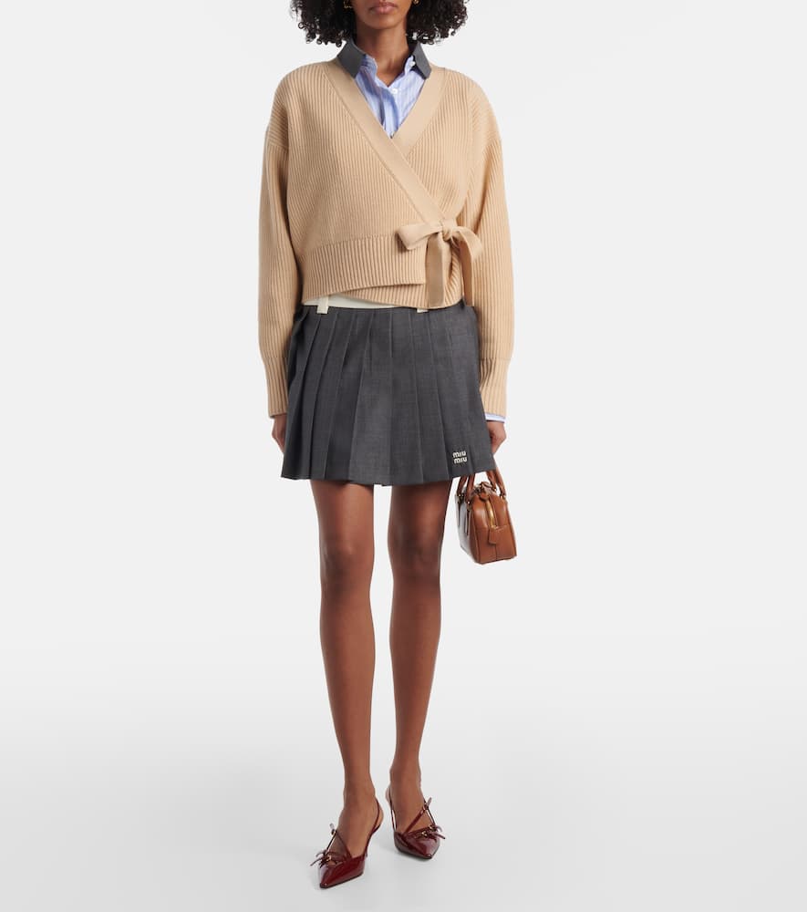 Wool and cashmere wrap cardigan