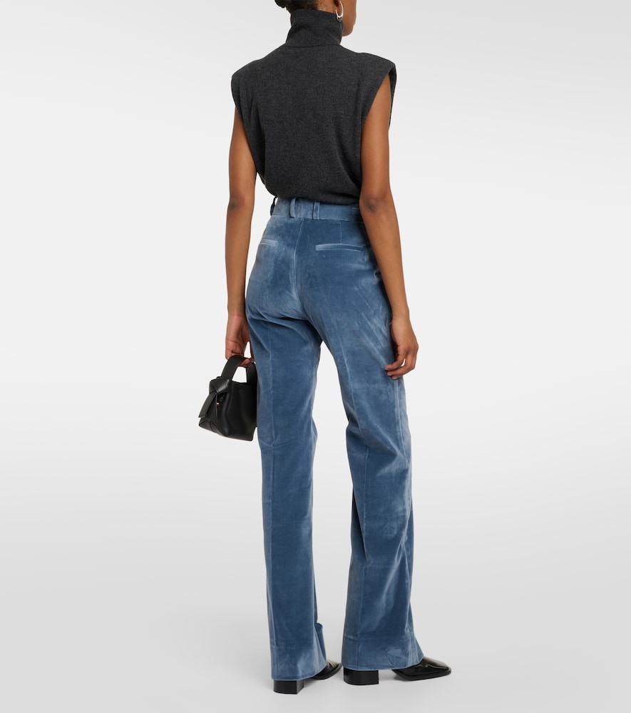 The Slim Stacked velvet pants