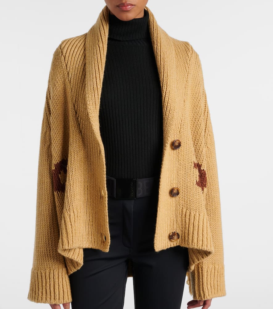 Nora intarsia wool-blend cardigan