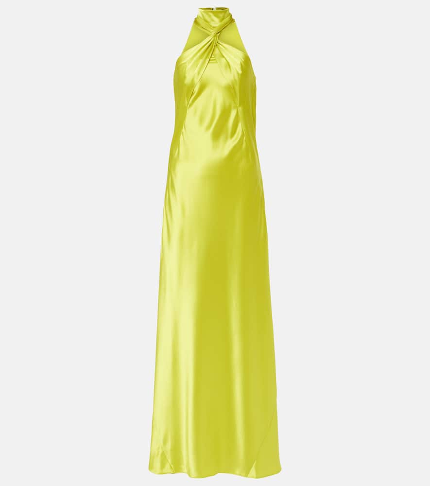 Portico halterneck satin gown